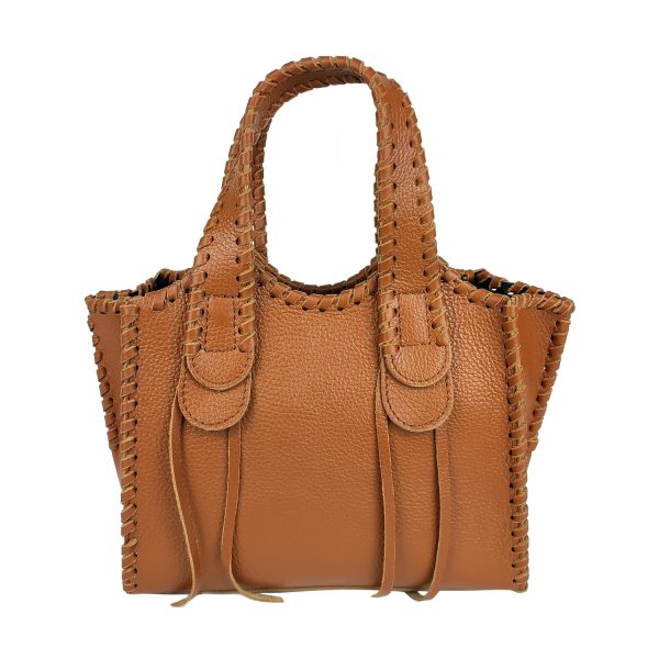 borsa a mano pelle marrone
