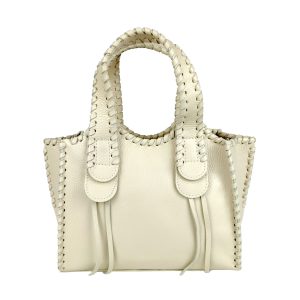 borsa a mano pelle panna