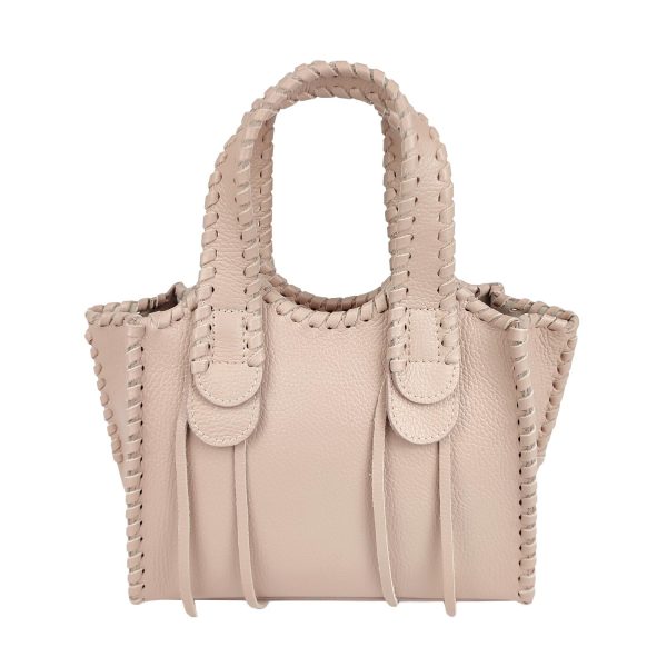 borsa a mano pelle rosa