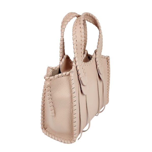 borsa a mano pelle rosa