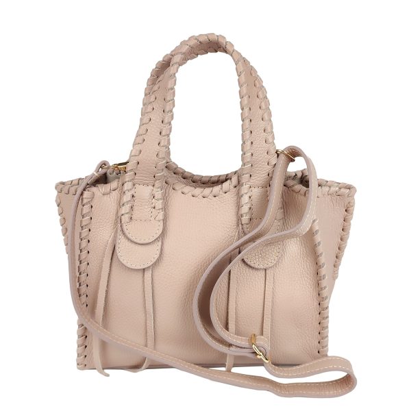 borsa a mano pelle rosa