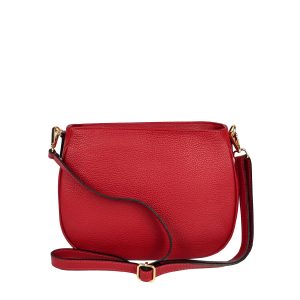 borsa a spalla pelle martellata rosso