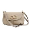 borsa a tracolla in pelle morbida beige