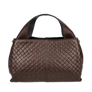 borsa in pelle intrecciata marrone