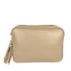 borsa a tracolla doppio zip beige