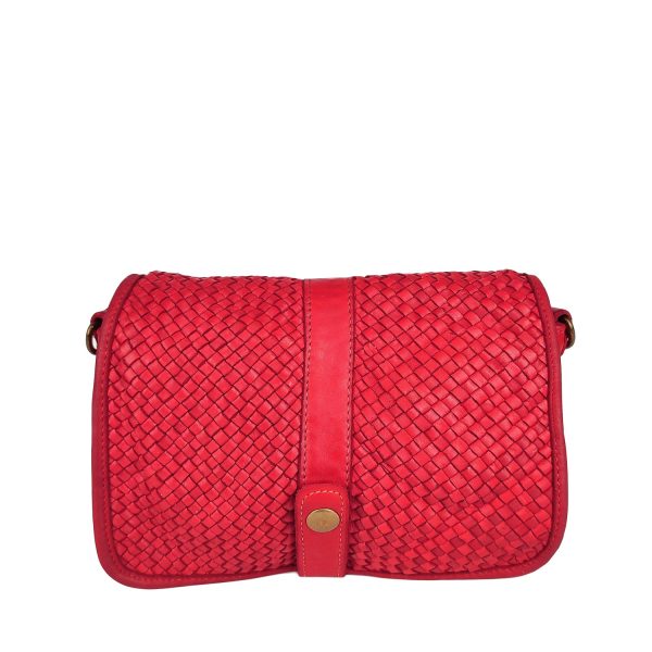 borsa a tracolla pelle rosso