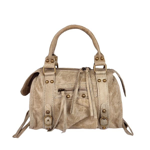 borsa a mano pelle beige