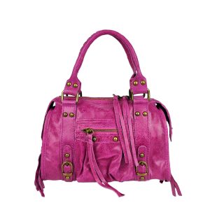 borsa a mano pelle fuchsia