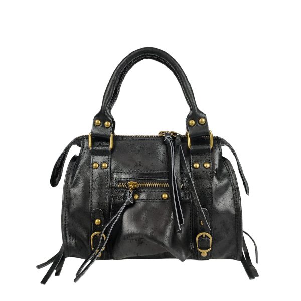 borsa a mano pelle nero