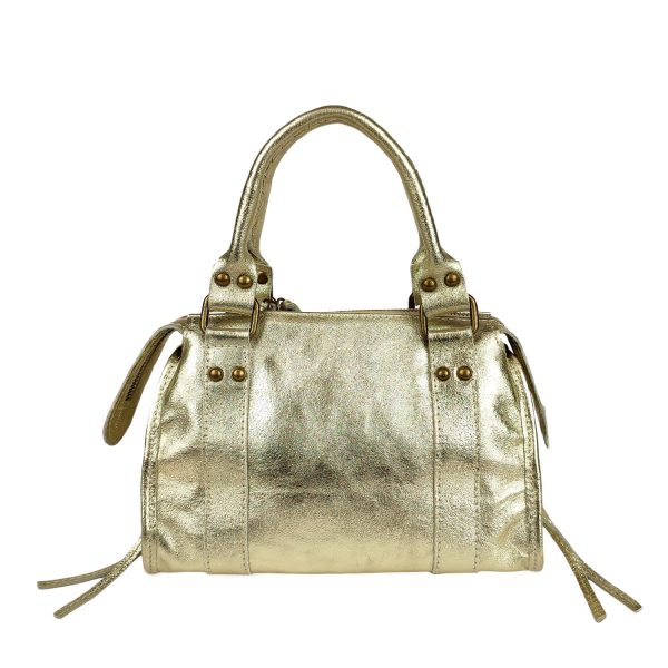 borsa a mano pelle oro