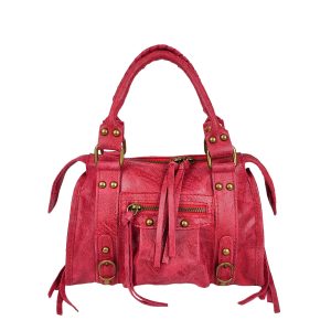 borsa a mano pelle rosso