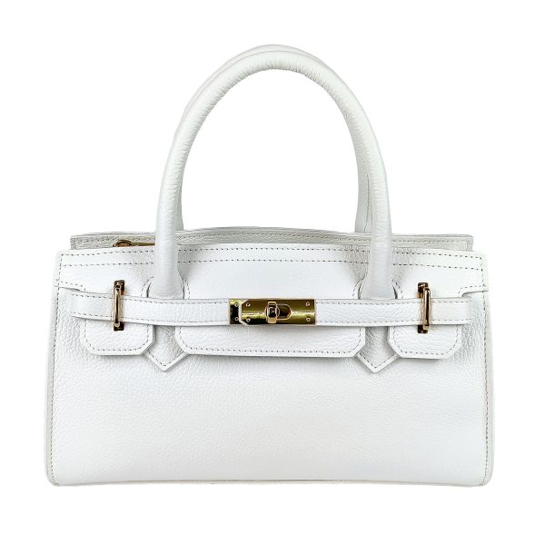 borsa a mano pelle bianco