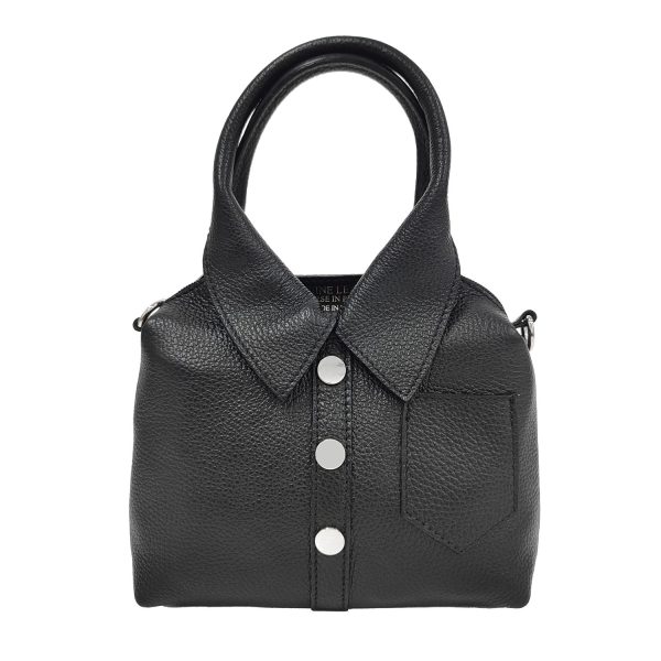 borsetta camicia pelle nero