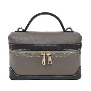 borsa in pelle bauletto taupe