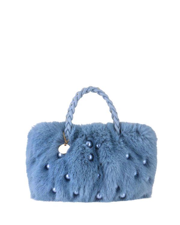 borsa eco pelo alex max azzurro