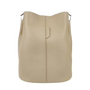 borsa secchiello pelle beige
