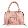 borsa a mano in pelle rosa