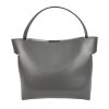 borsa a spalla pelle grigio
