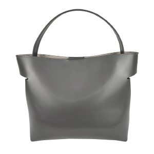 borsa a spalla pelle grigio