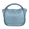 borsa a spalla in pelle azzurro