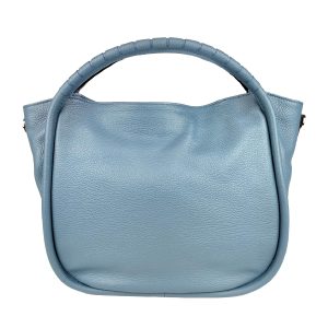 borsa a spalla in pelle azzurro
