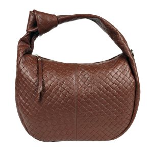 borsa a spalla in pelle marrone