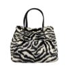 borsa a mano in eco pelo zebrato