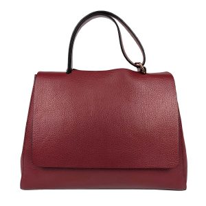 borsa a mano in pelle bordeaux