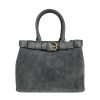 borsa a mano pelle scamosciata grigio