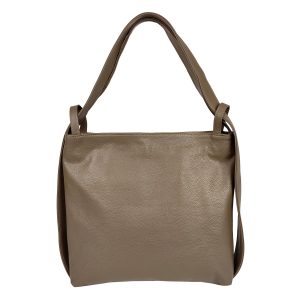 borsa zaino pelle taupe