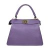 borsa a mano in pelle lilla