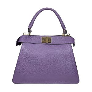borsa a mano in pelle lilla