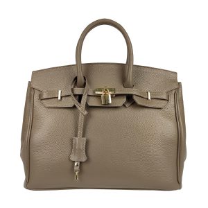 AML639 Borsa a Mano in Pelle con Lucchetto