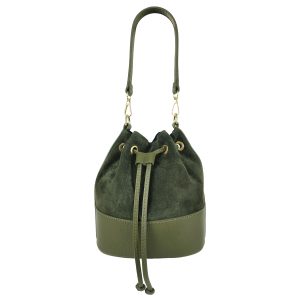 AML691 Borsa con Coulisse in Pelle Scamosciata