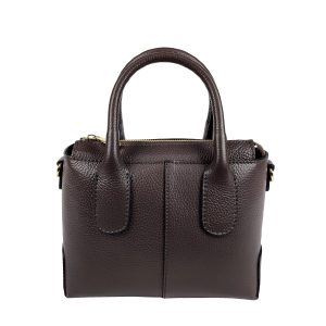 borsa a mano in pelle testa di moro