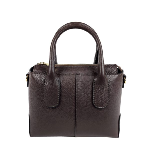 borsa a mano in pelle testa di moro
