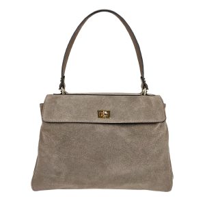AM11203 Borsa in Camoscio con Chiusura Girevole