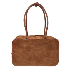 AM11251 Borsa in Camoscio con Doppio Manico