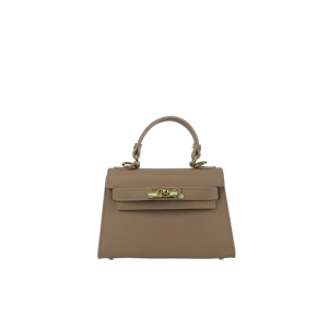 AM12093 Borsa mini a mano in pelle con chiusura metallica a lucchetto