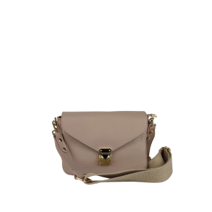 AM12107 Borsa a Tracolla in Pelle con patta triangolare