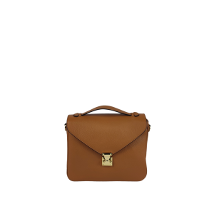 AM12120 Borsa a Tracolla in Pelle con patta triangolare