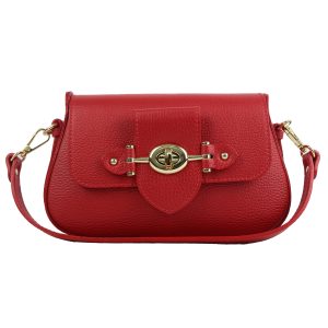 AM 12099 Borsa a Spalla in pelle con chiusura in metallo