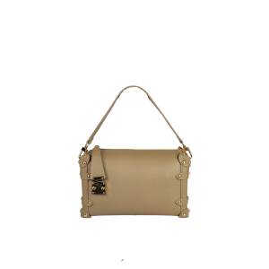 AM12139 Borsa in Pelle Bauletto con Lucchetto a Scatto
