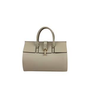 AM12138 Borsa a Mano in Pelle con Chiusura in Metallo