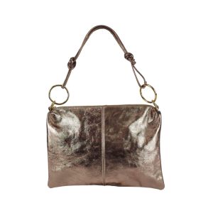 AM12161 Borsa a Spalla in Pelle Dollaro con Anelli