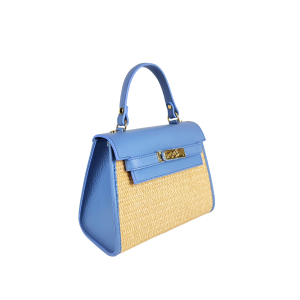 AM12188 Borsa a Mano in Rafia e Pelle